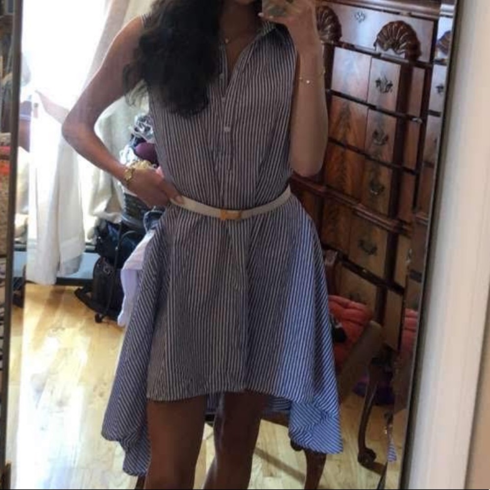 Boutique Striped summer high low dress